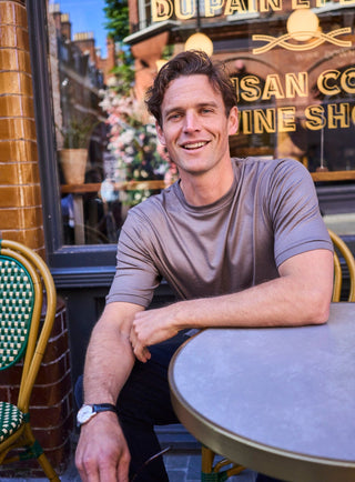 sustainable menswear oatmeal ZQ merino traceable wool best quality t shirts