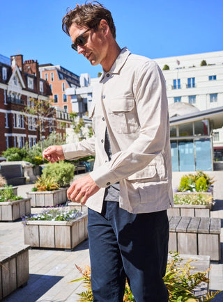 Recycled Italian Flannel Oatmeal Over-Shirt Original Overshirt Neem London 