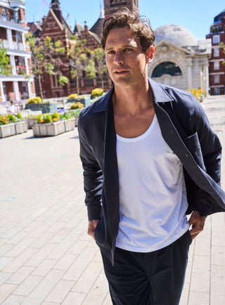 Men's white organic cotton tank top