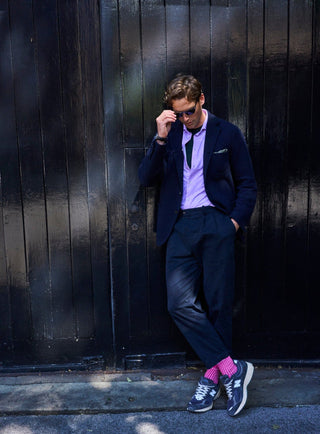 Recycled British Ribbed Cotton Bright Pink Men's Socks Accessories Neem London 