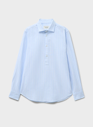Men's sky blue recycled cotton Oxford popover shirt 