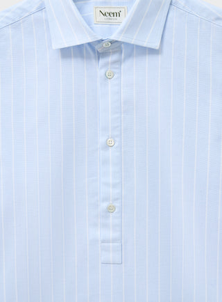 Men's sky blue recycled cotton Oxford popover shirt 