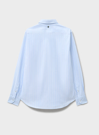 Men's sky blue recycled cotton Oxford popover shirt 