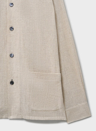 Men's beige stone recycled cotton overshirt
