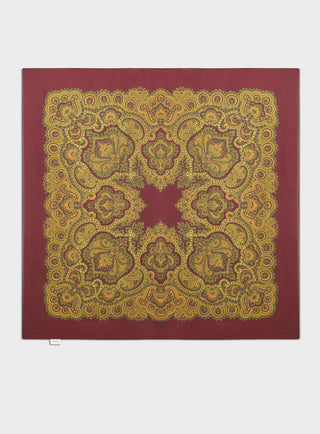 Italian Tencel Burgundy and Gold Paisley Flamboyant Scarf, extremely soft Tencel scarf.