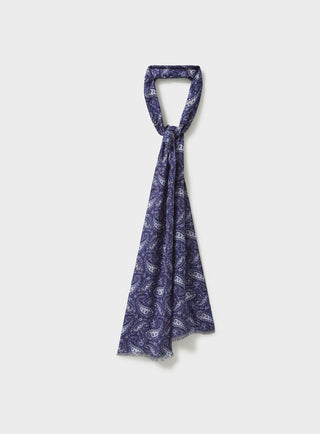 Biodegradable Italian Tencel Blue Paisley Neck Scarf Accessories Neem London 