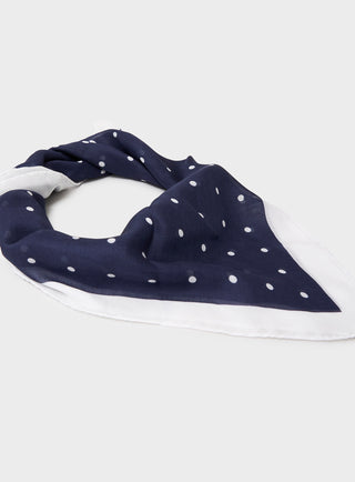 Tencel Polka Dot Navy Blue neckerchief