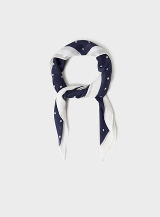 Sustainable Polka Dot Navy Blue neckerchief