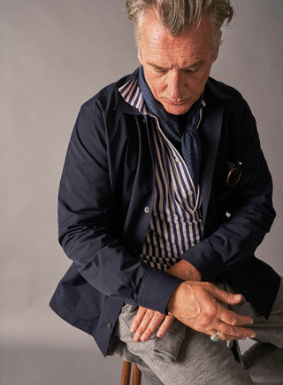 mens navy popover shirt