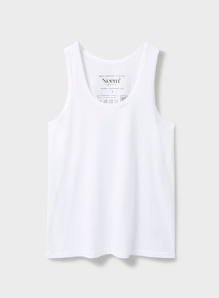 Men's white organic cotton tank top