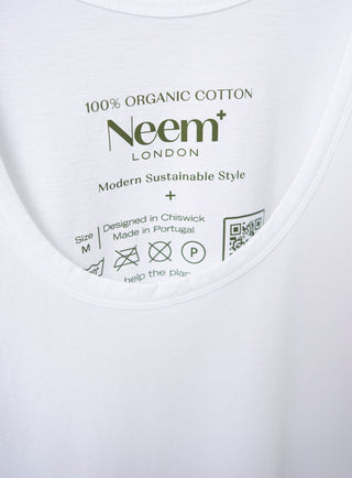 Men's white organic cotton tank top