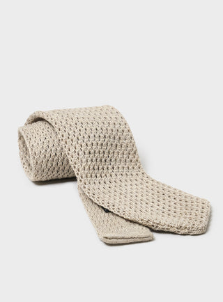 Men's sustainable Wool Knit beige Tie