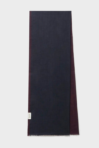 Double Faced Wool Navy & Burgundy Classic Scarf