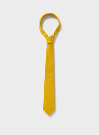 sustainable menswear italian linen tie Neem London yellow