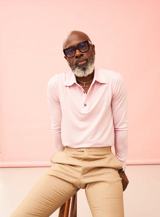 ZQ Merino Wool Jersey Long Sleeve Pink Polo Polo Shirts Neem London 