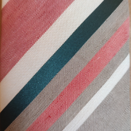 Men's tan and red silk linen stripe tie