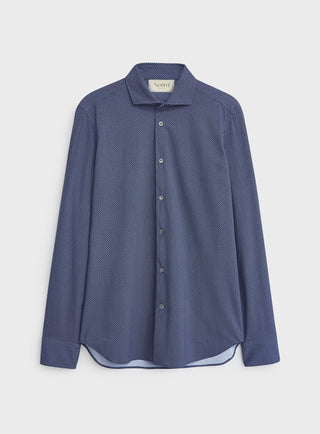men's Navy Como Print Comfort Shirt Comfort Shirt Neem London 