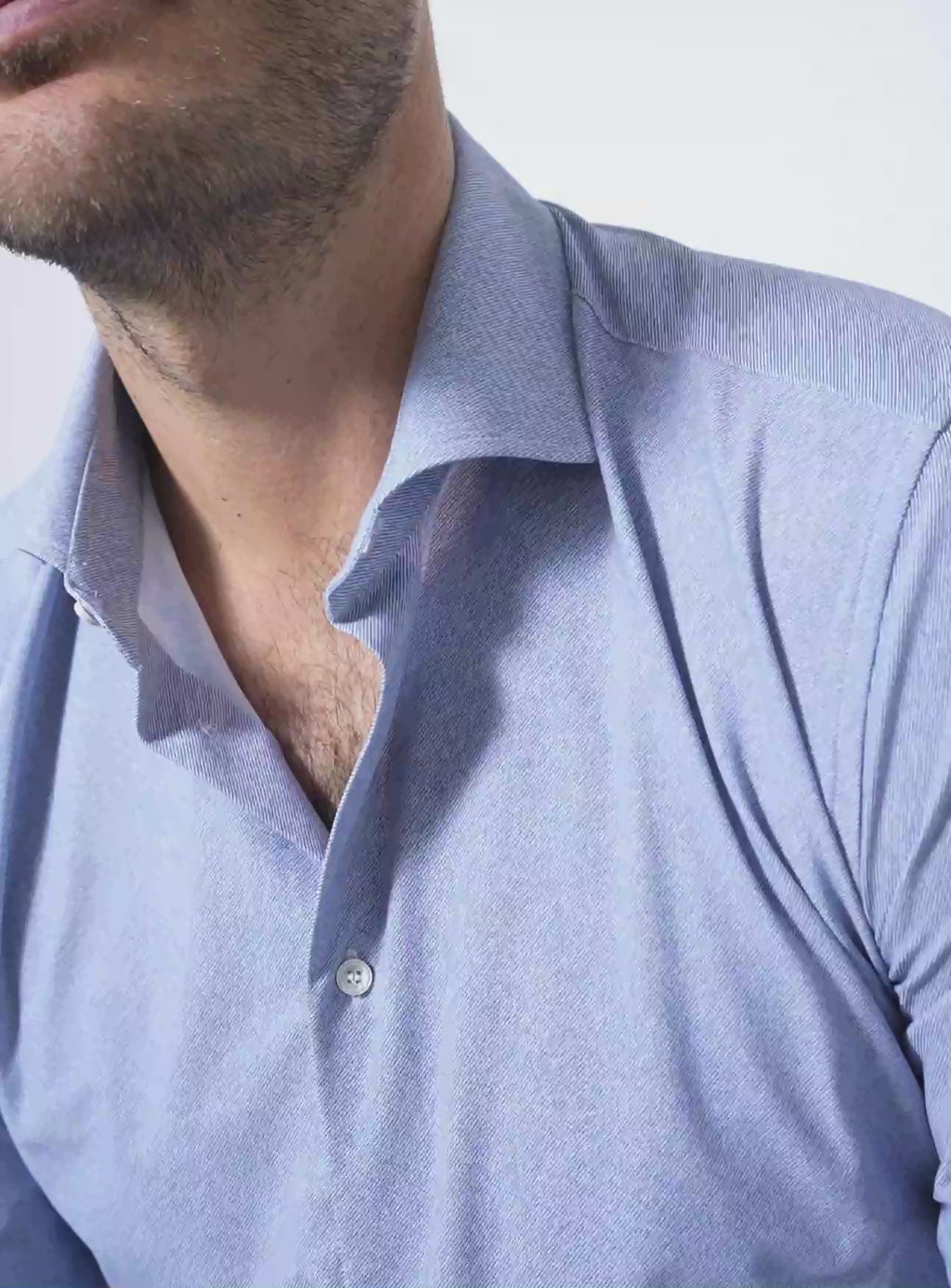 stretch shirt mens sky blue