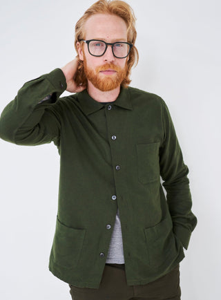 green overshirt